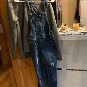 Teen overalls with flippable sequins